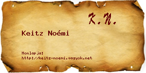 Keitz Noémi névjegykártya